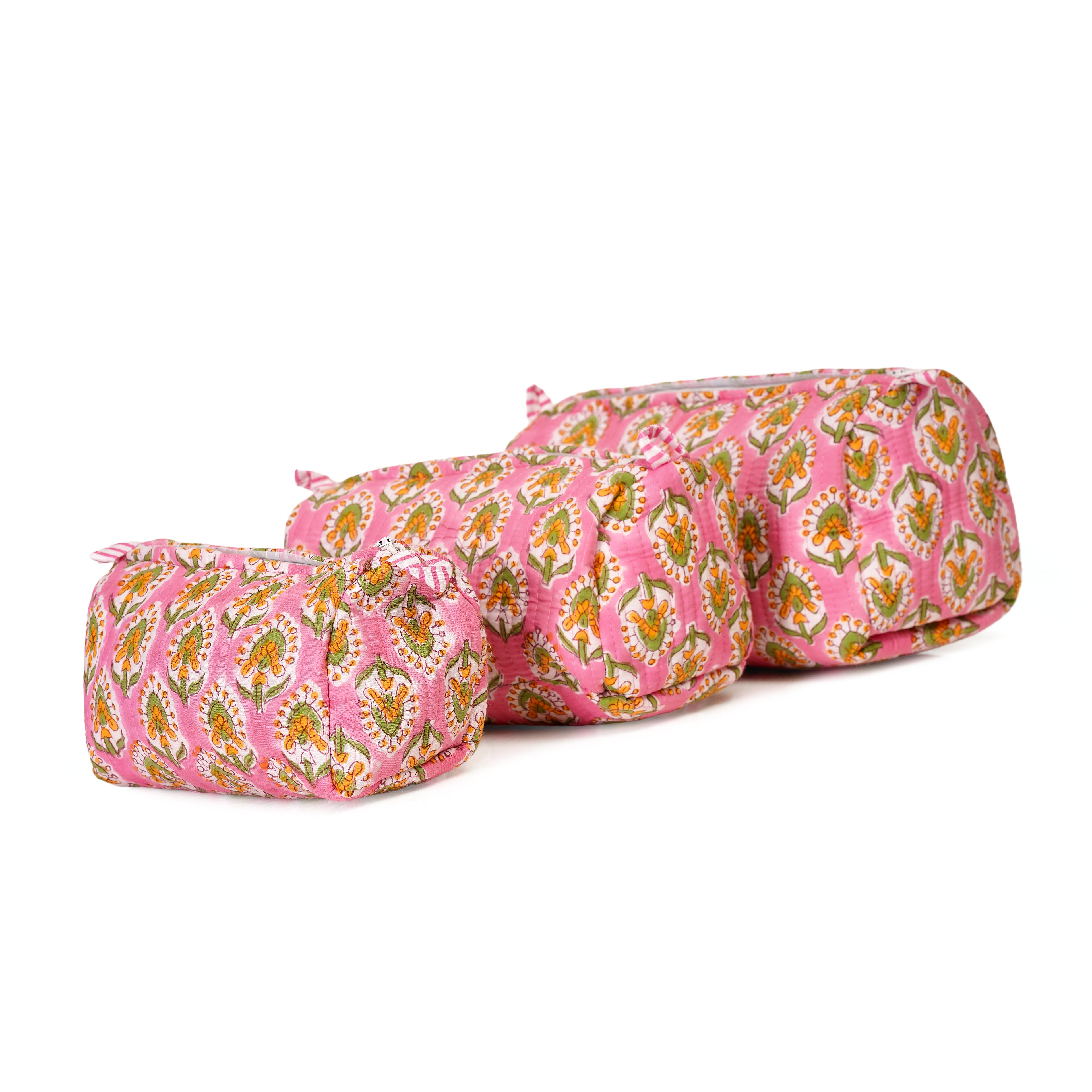 Pink Garden Pouch – Set of 3