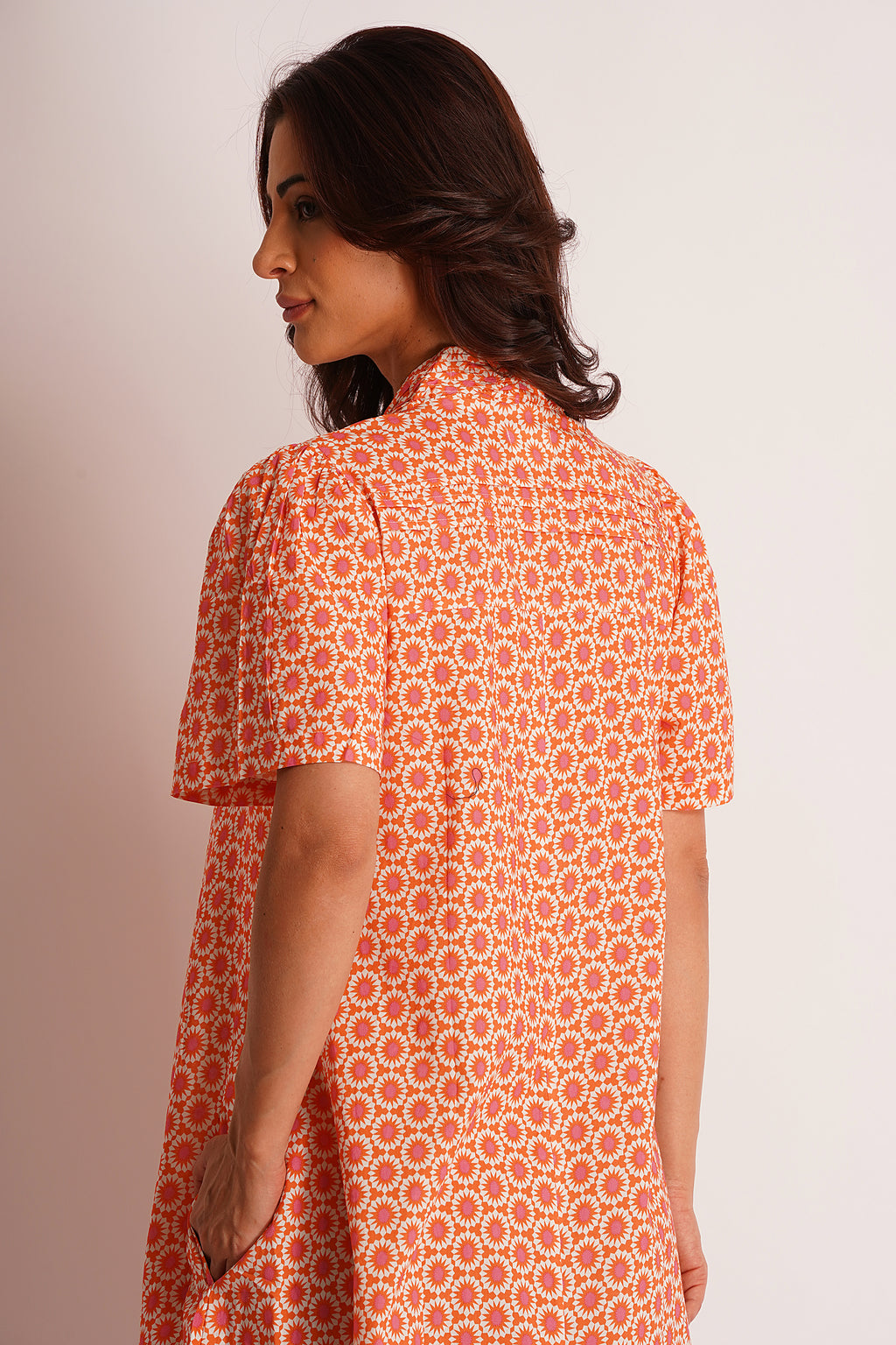 Sun Flower Pintuck Dress