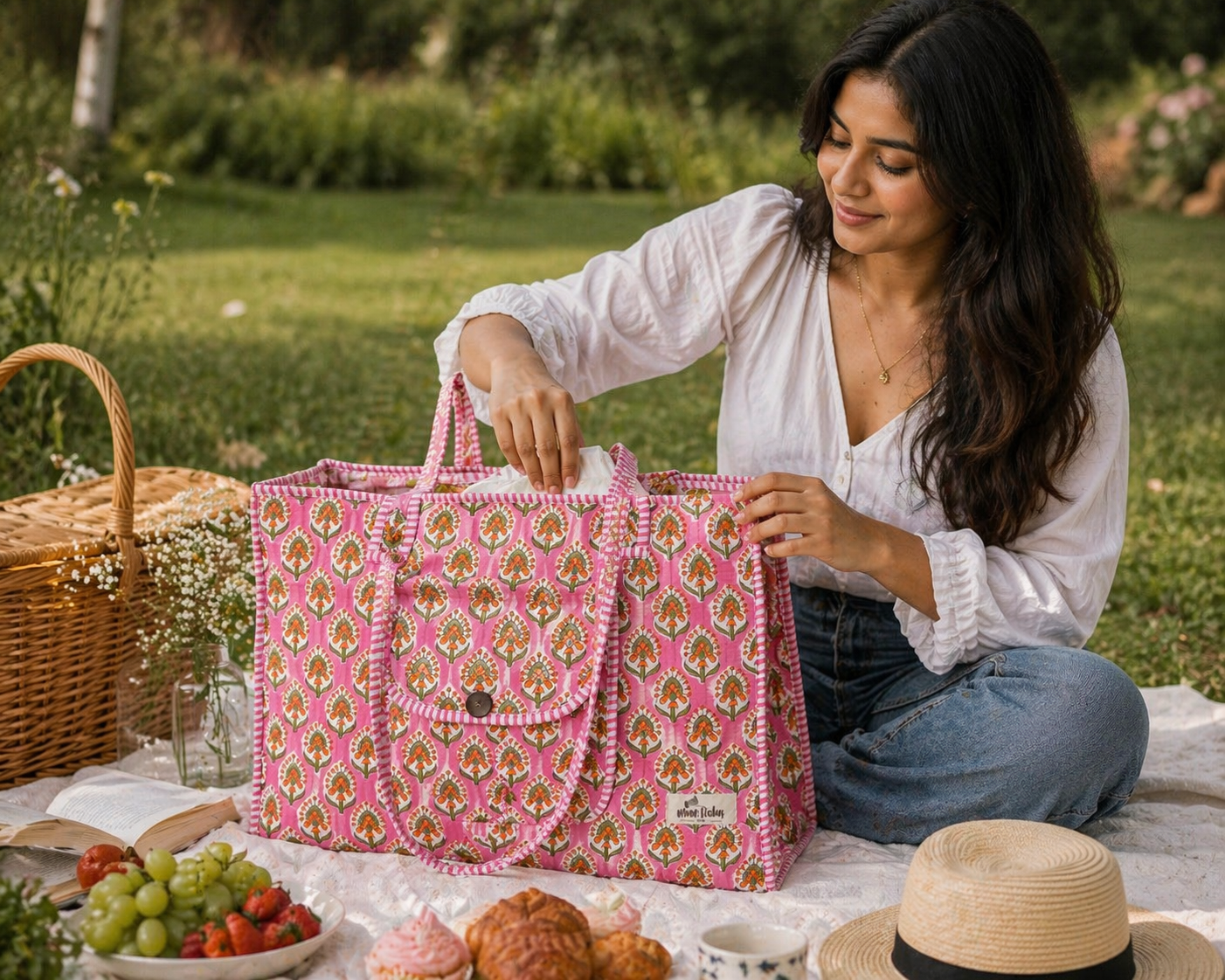 Pink Garden Tote Bag
