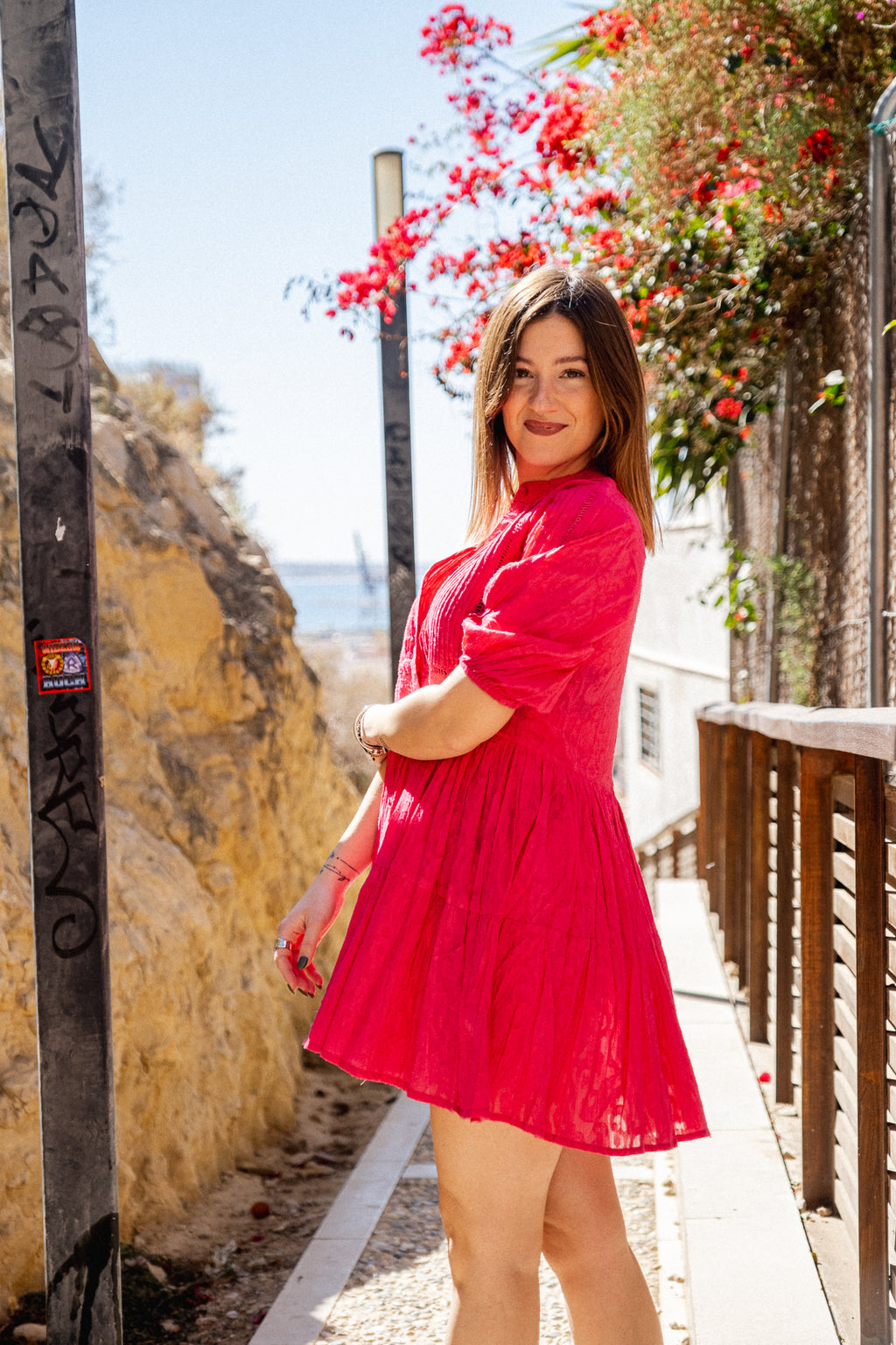 Peony Pintuck Tier Dress