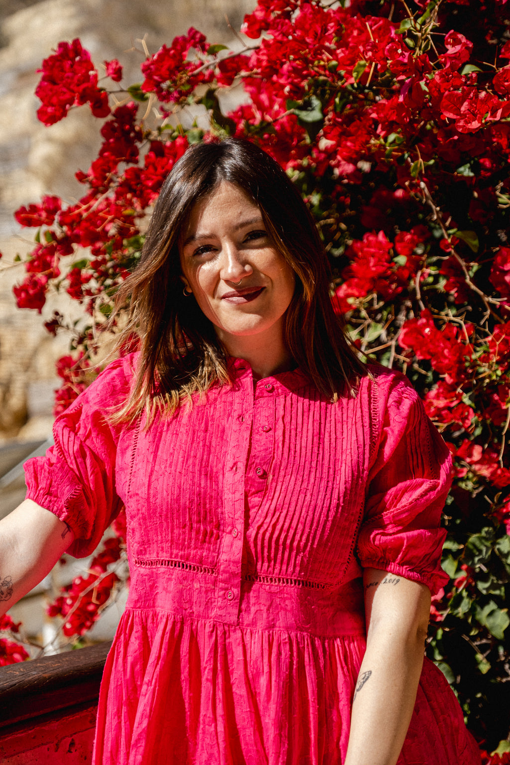 Peony Pintuck Tier Dress