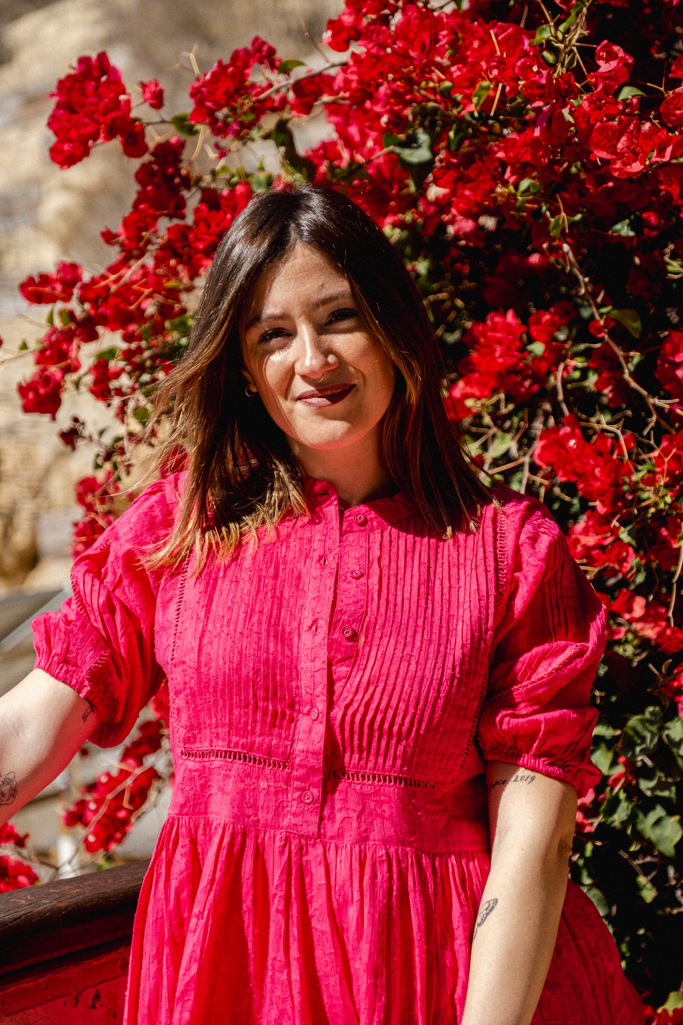 Peony Pintuck Tier Dress