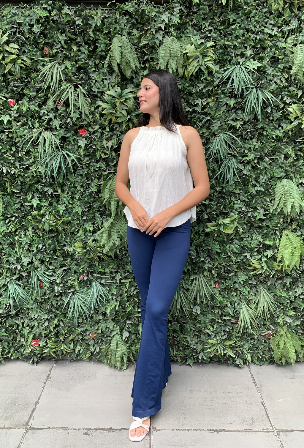 Peace Halter Neck Embellished Top