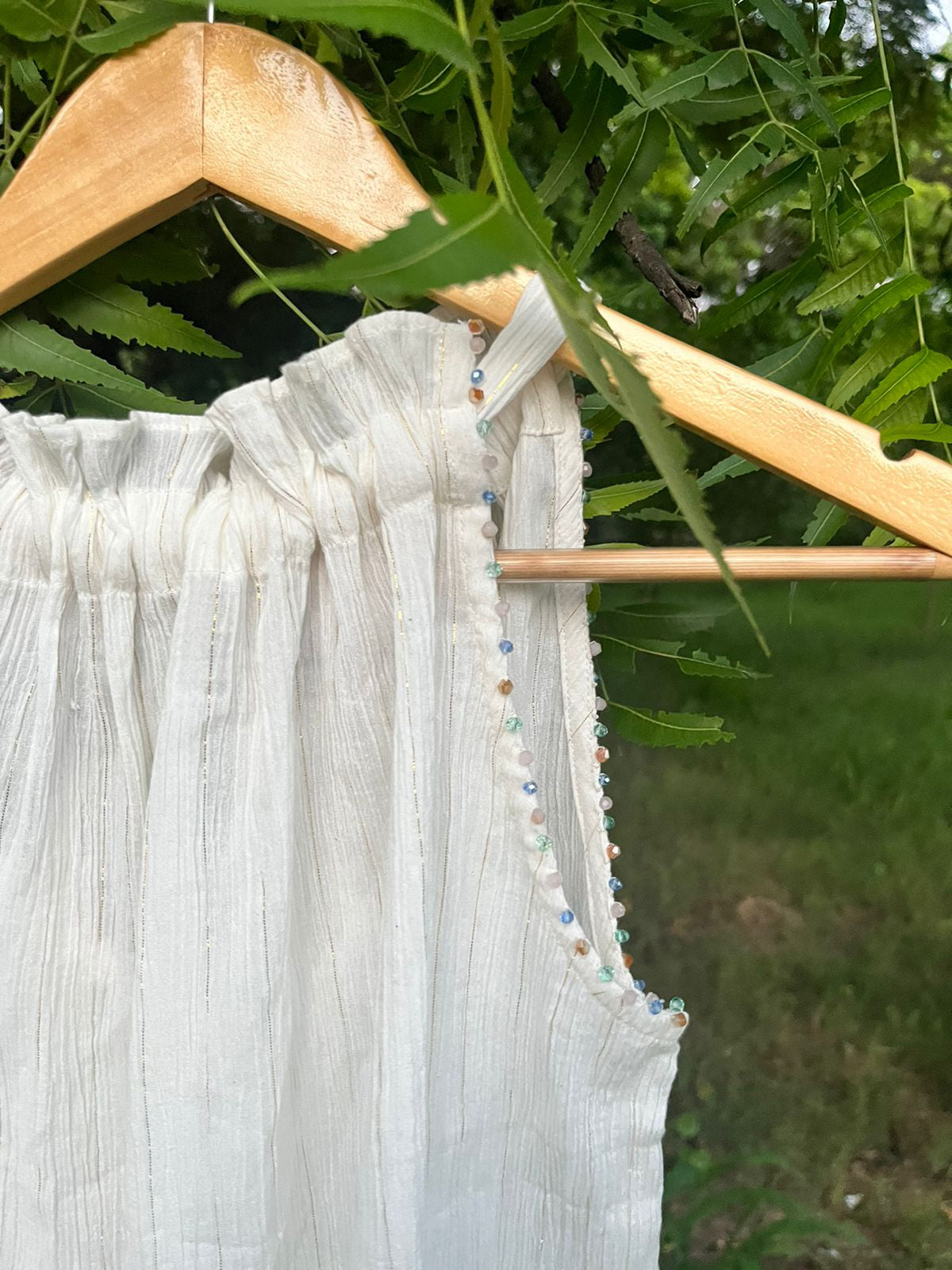Peace Halter Neck Embellished Top