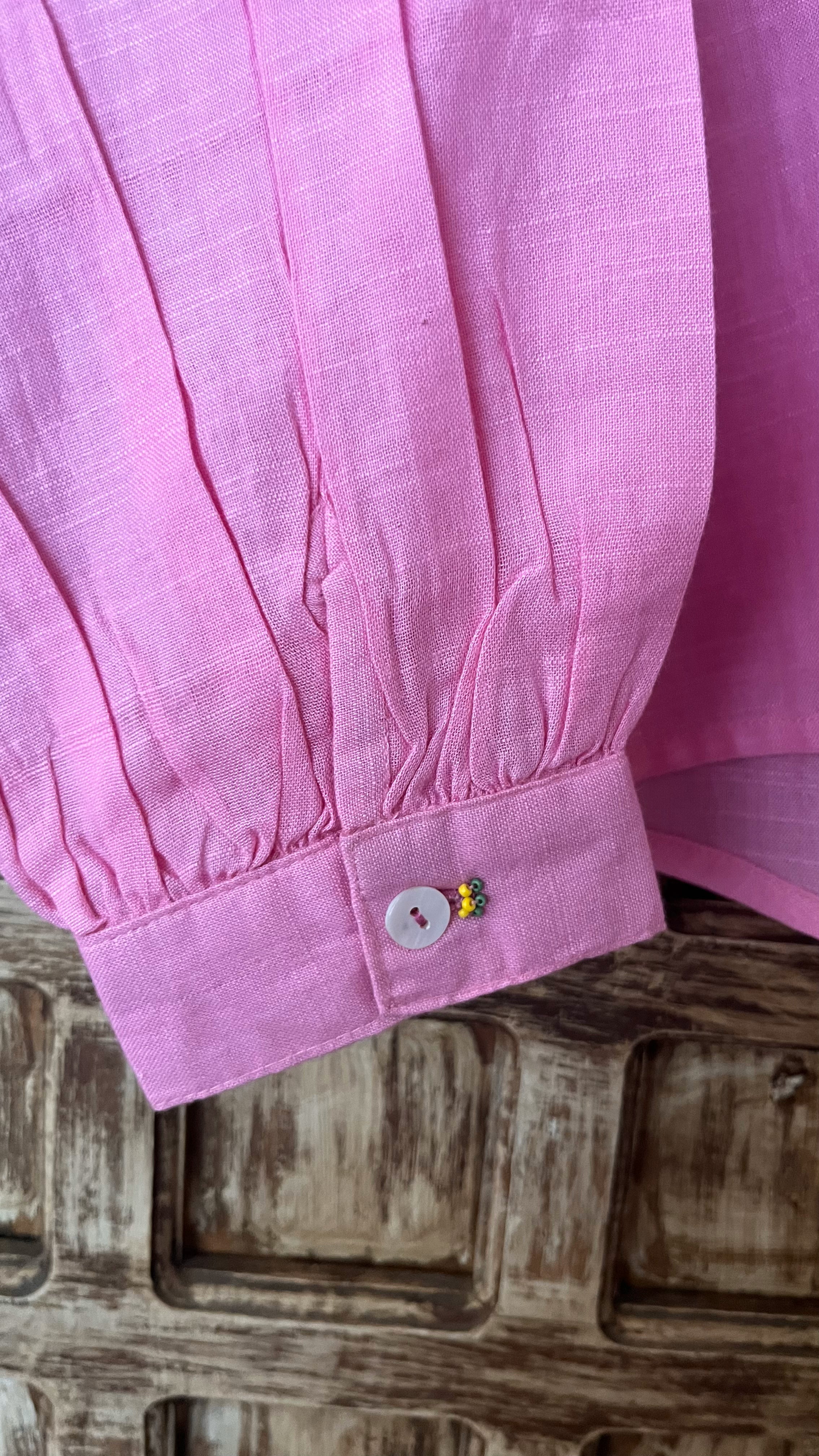 Rush Hour Crop Drop Shoulder Shirt (Pink)