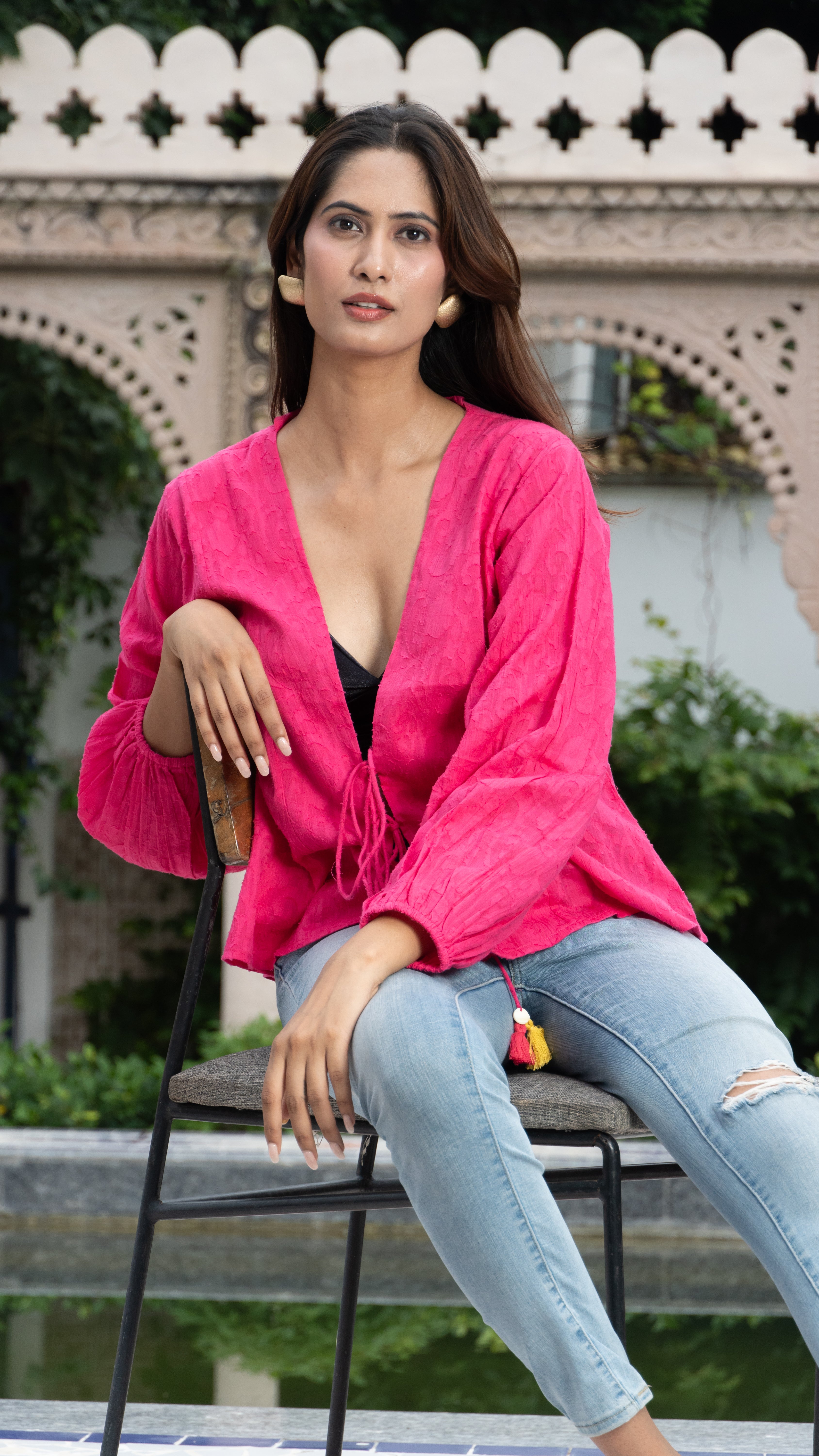 Torch Bloom Jacket Top – Fuschia