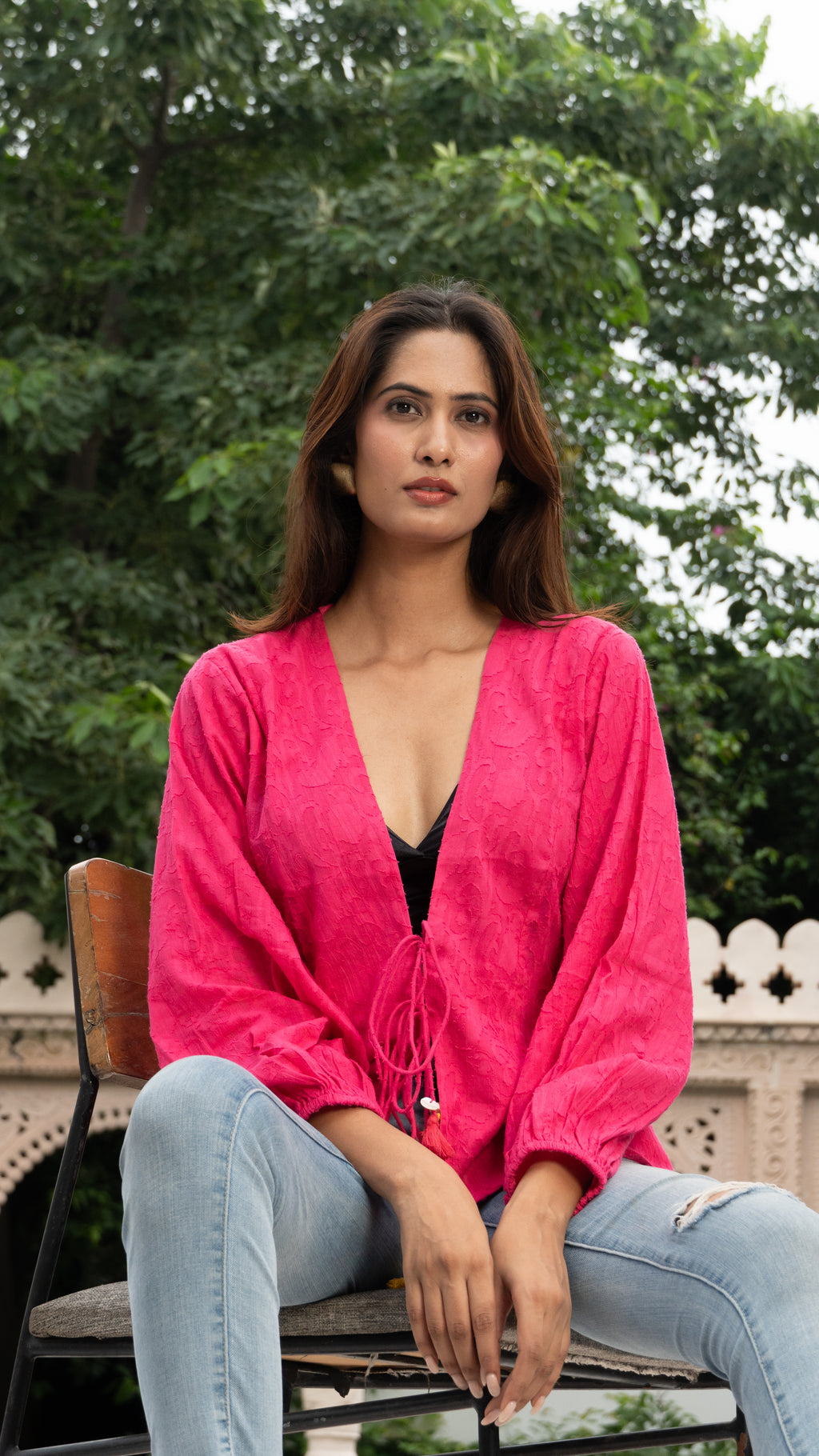 Torch Bloom Jacket Top – Fuschia