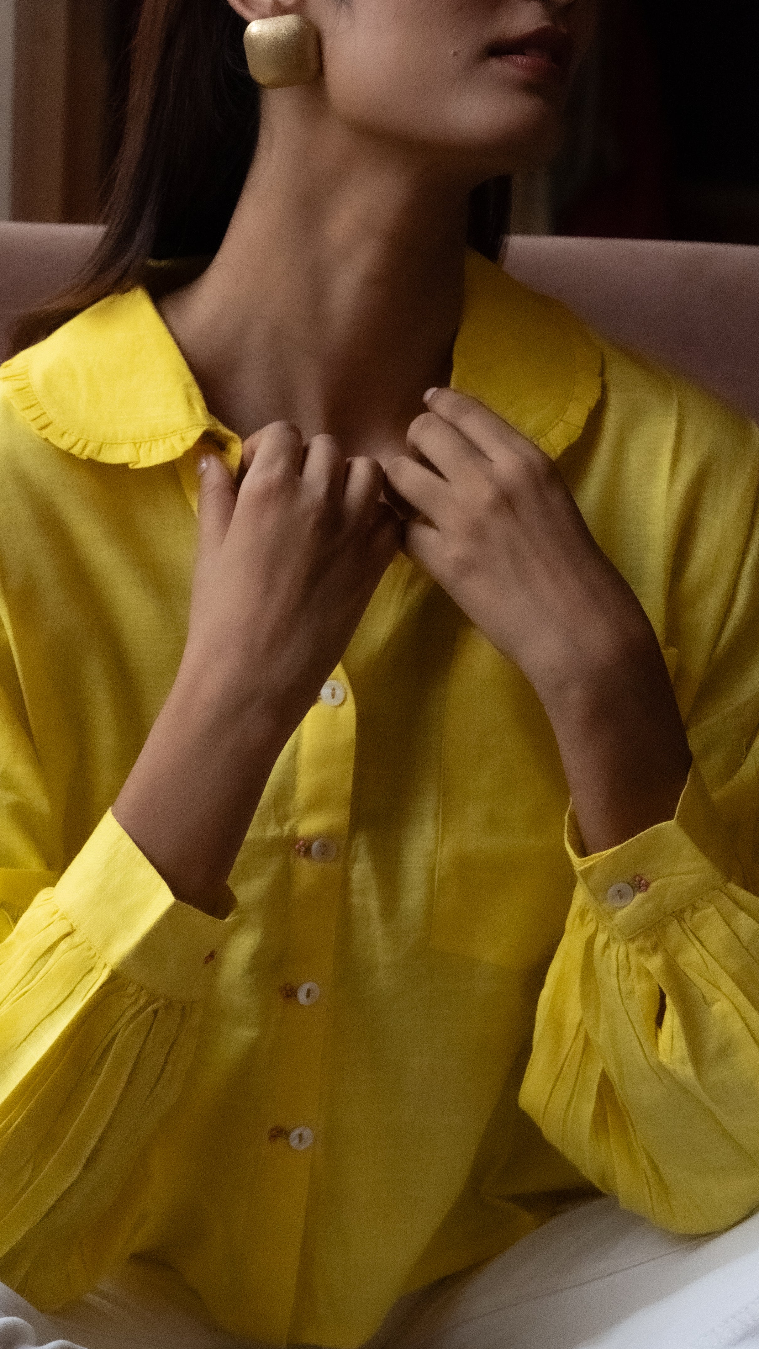 Rush Hour-crop Drop Shoulder Shirt (White)