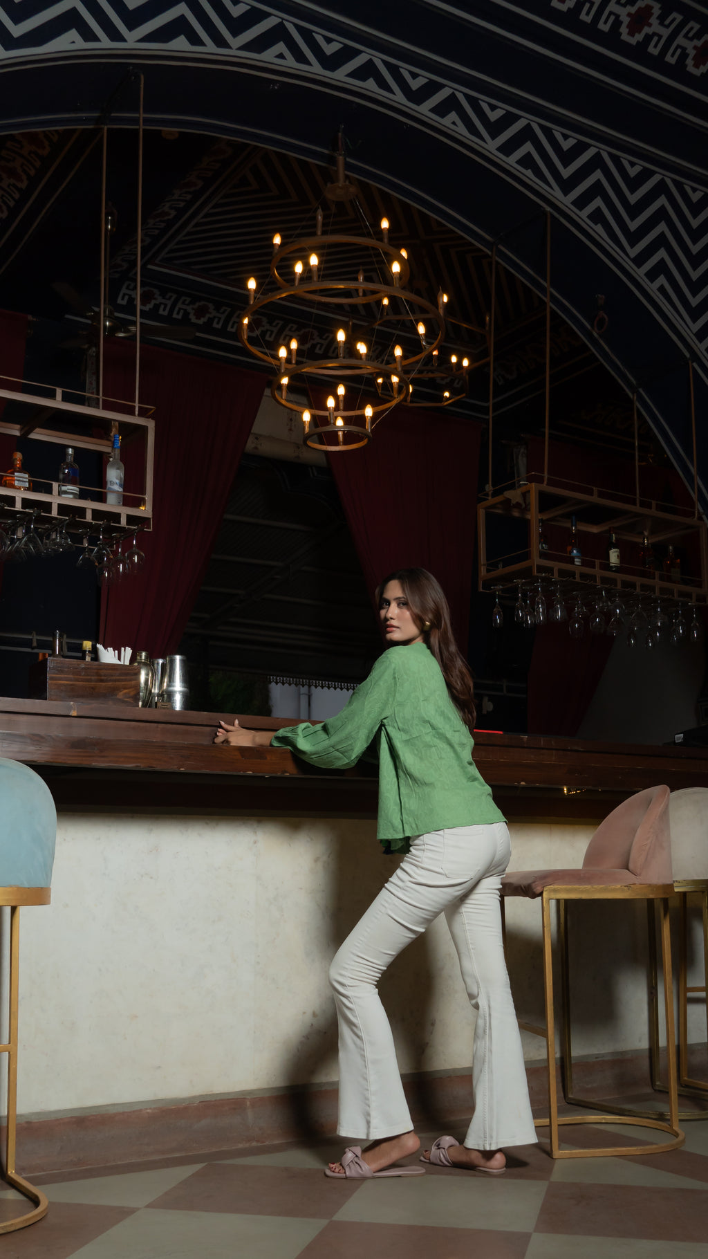 Torch Bloom Jacket Top – Green