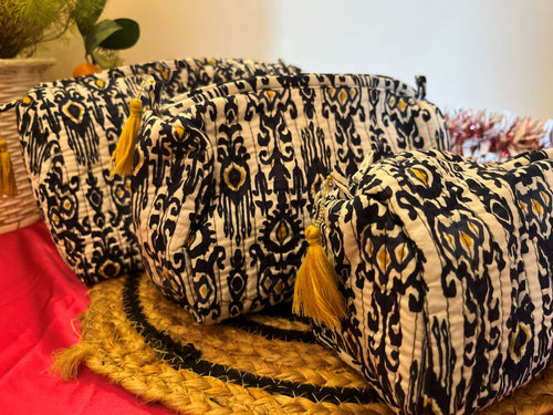 Blue Ikat – Pouches Set of 3