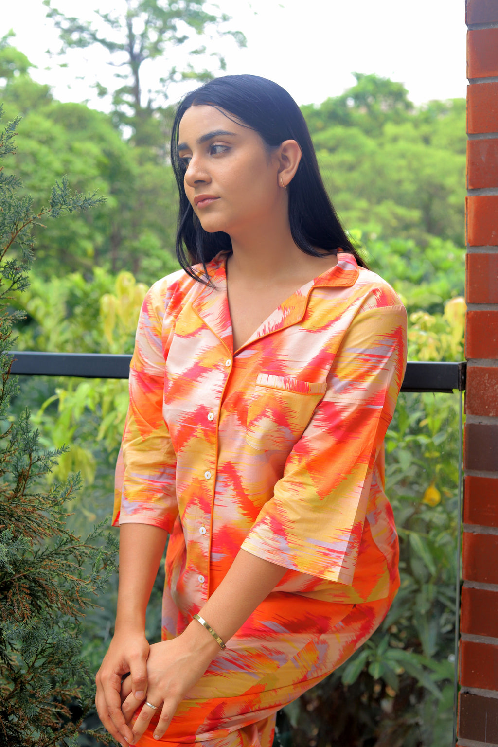 Ikat 2-Pcs Shirt And Pyjama Set