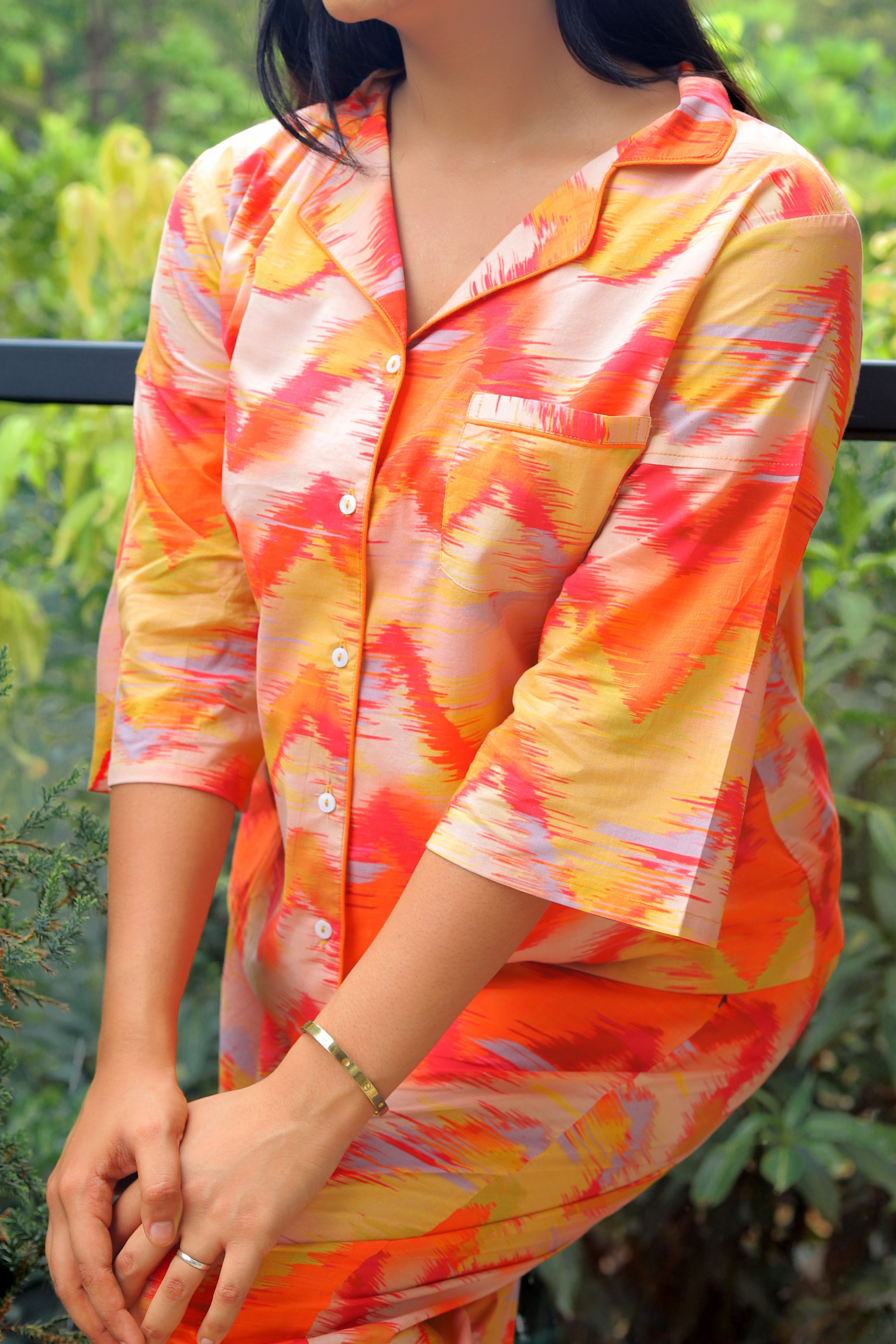 Ikat 2-Pcs Shirt And Pyjama Set