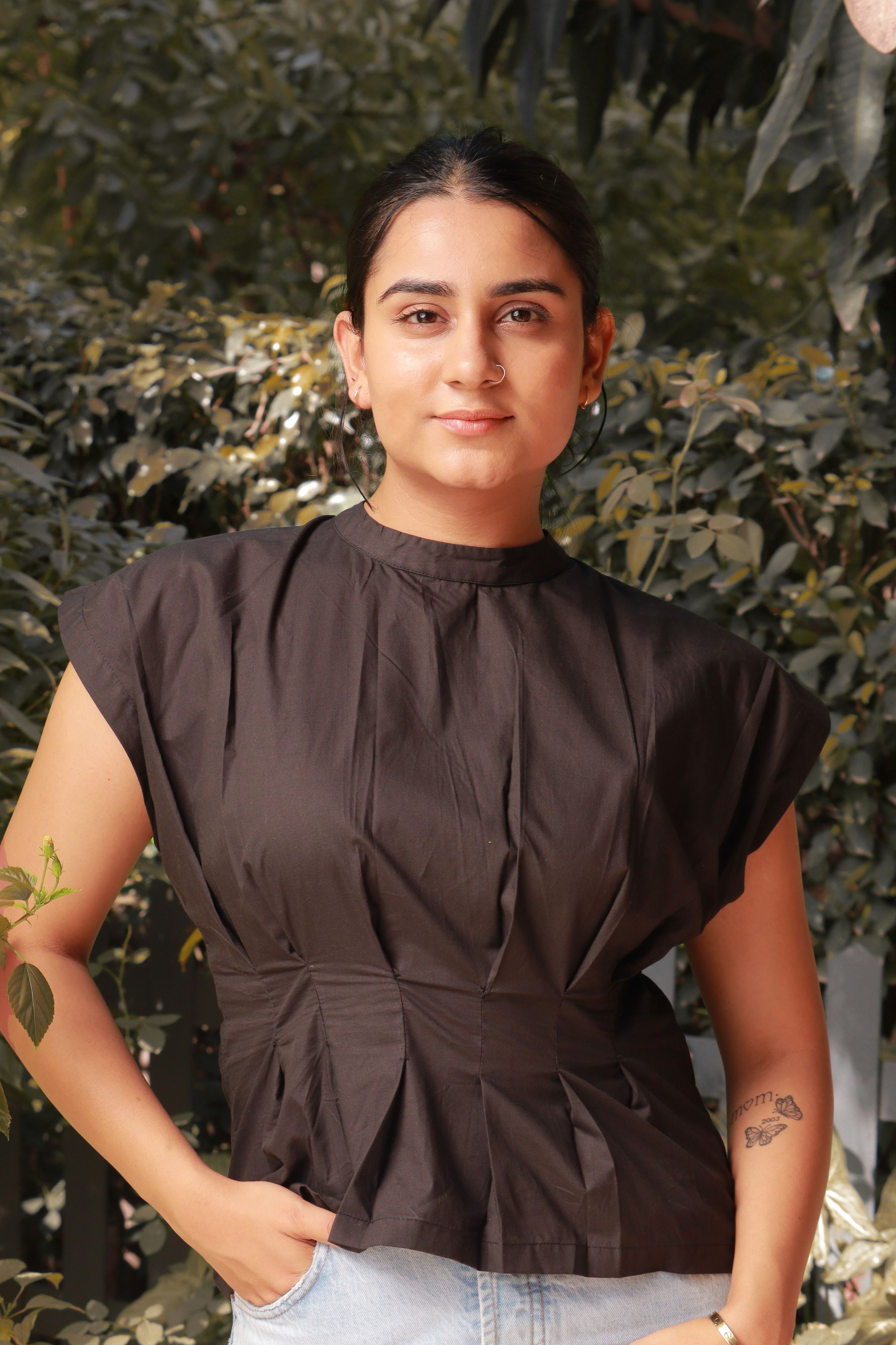 Love Triangle- Pleated Top