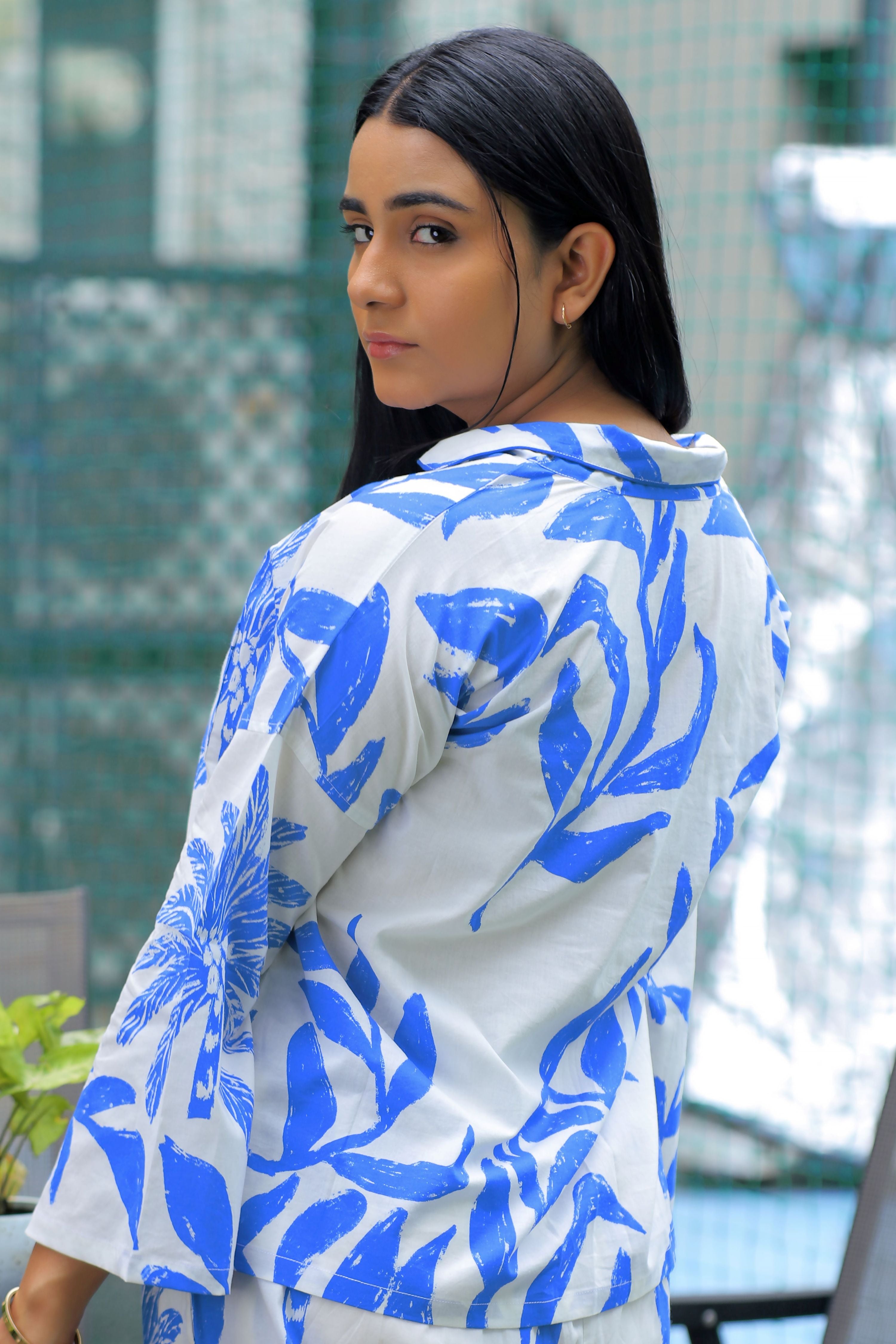 Palm 2- Pcs Shirt And Pyjama Set