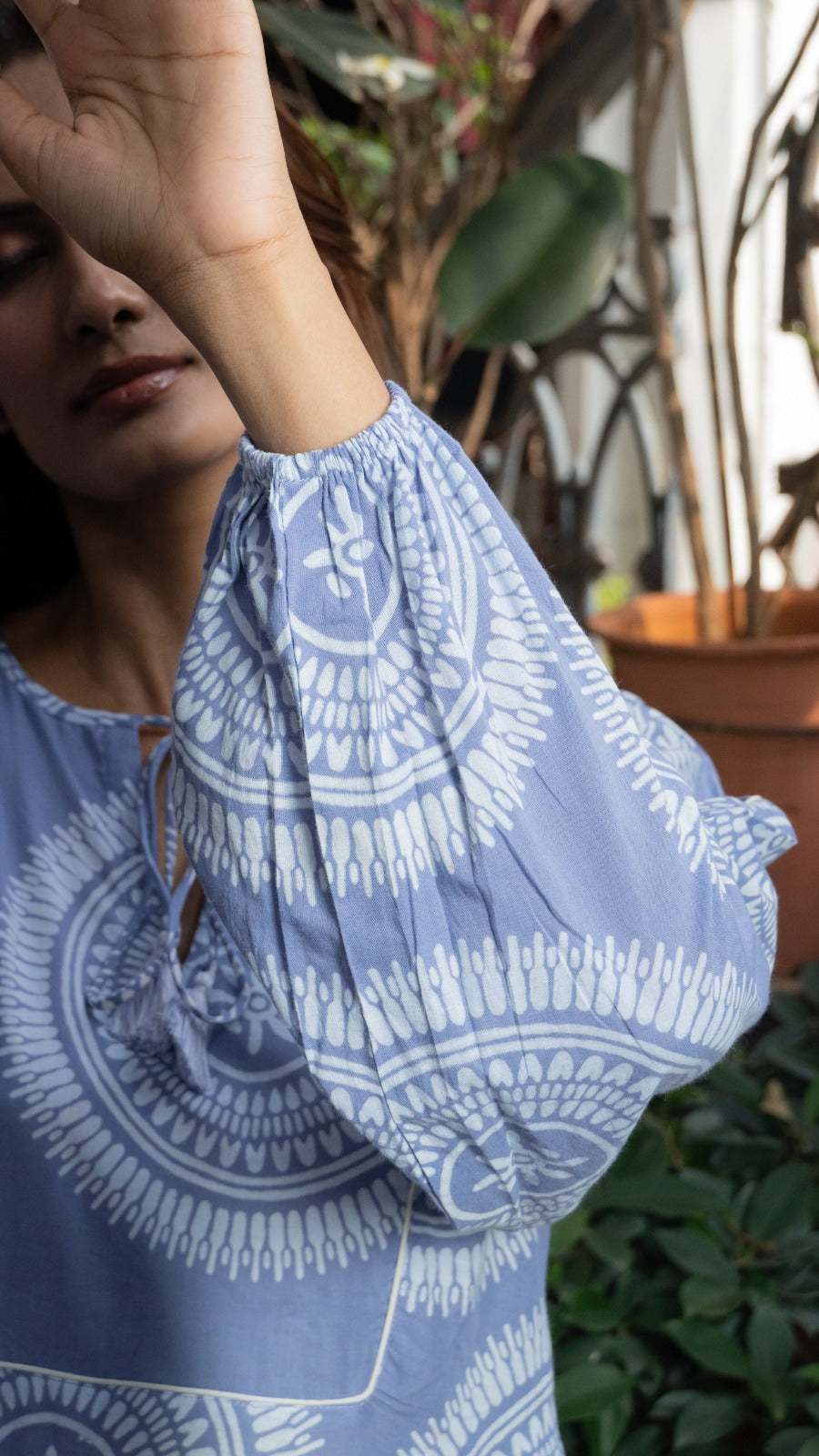 Blue Twirl Midi Dress