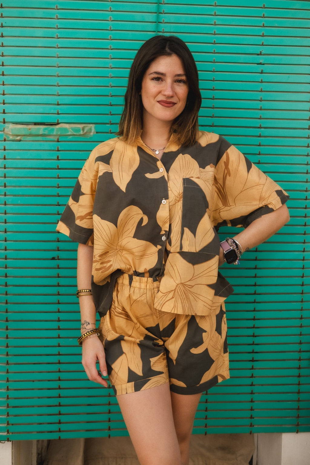 Floral 2-Pcs Shirt And Shorts Set