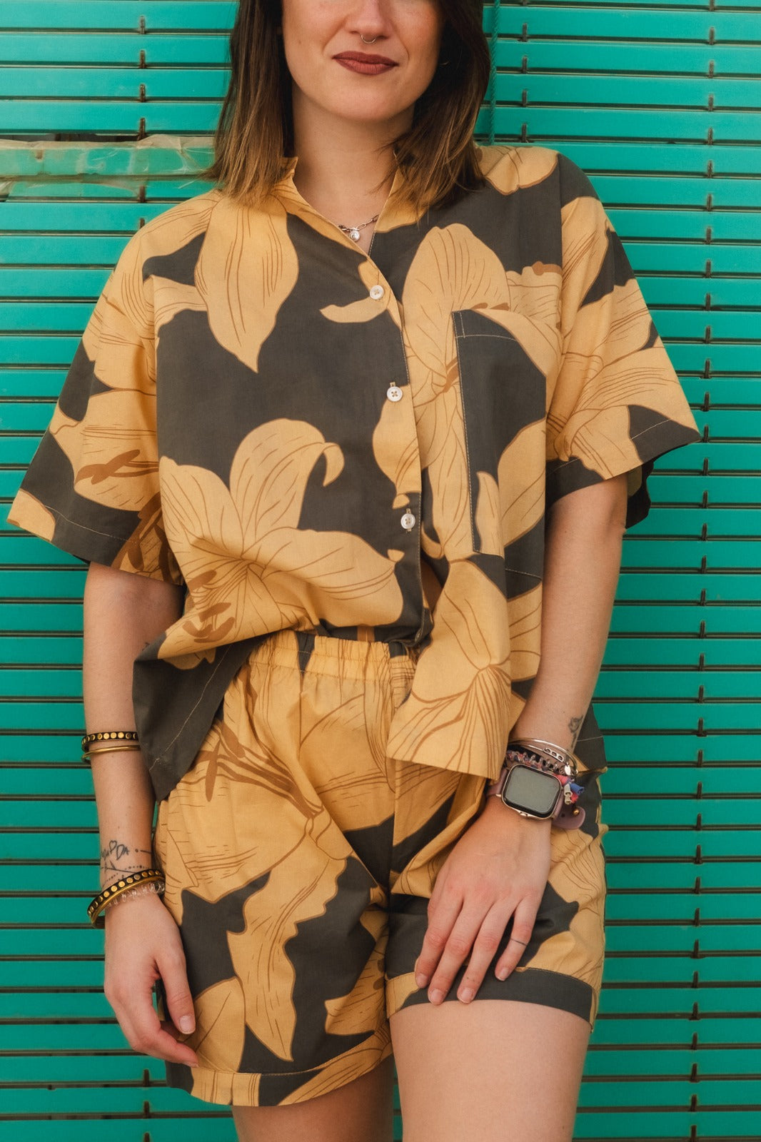 Floral 2-Pcs Shirt And Shorts Set