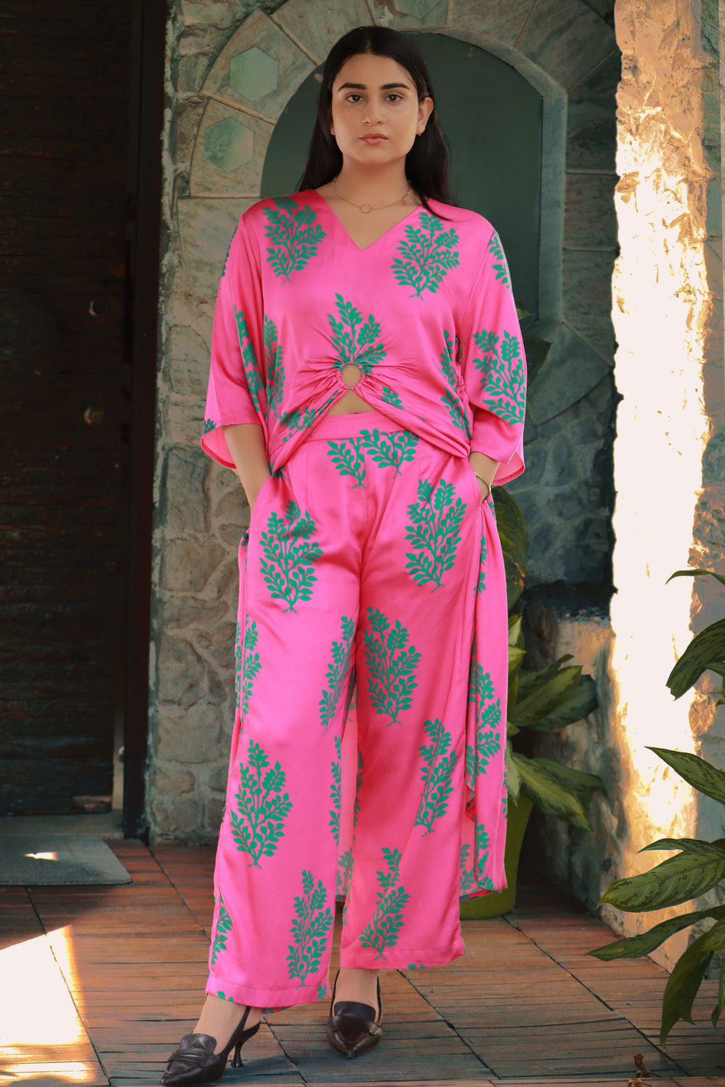 Riva-Front Slit Shirt And Trouser