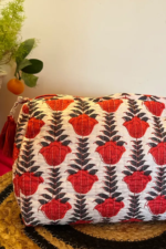 Red White Floral - Pouches Set Of 3