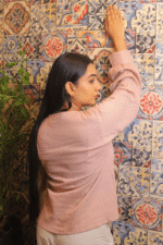 Nikhat- Smocked Cuff Crinkled Texture Top - Image 3