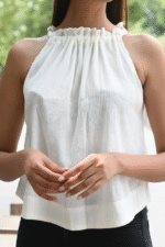 Peace-Halter Neck Embellished Top - Image 3